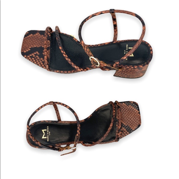 Marc Fisher Jiny 2 Brown Snakeskin Leather Slingback Sandal - Picture 5 of 10